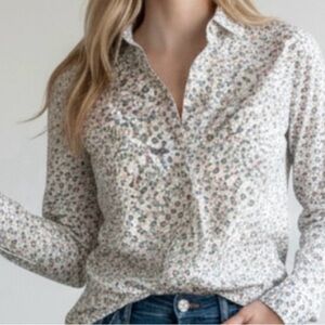 Tommy Hilfiger Women's Floral Button Down Shirt - White